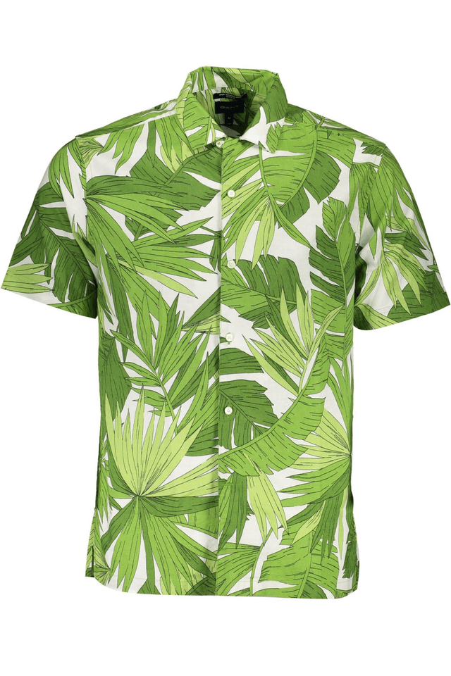 1991GANT CAMICIA MANICHE CORTE UOMO VERDE