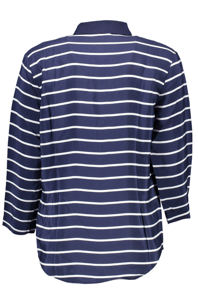 689GANT POLO MANICHE 3/4 DONNA BLU