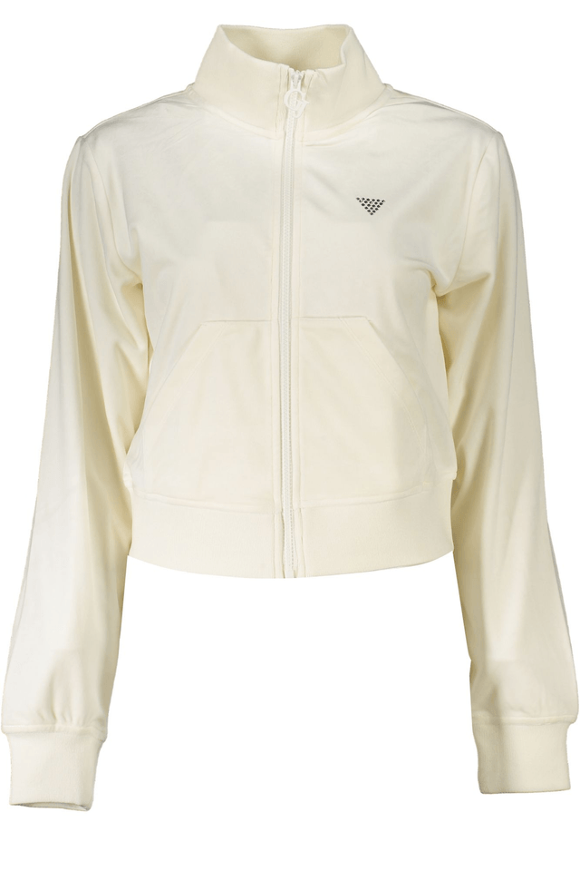 7531GUESS JEANS FELPA CON ZIP DONNA BIANCO
