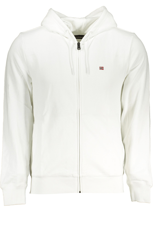 7576NAPAPIJRI FELPA CON ZIP UOMO BIANCO