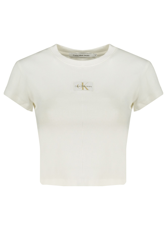 9806CALVIN KLEIN T-SHIRT MANICHE CORTE DONNA BIANCO