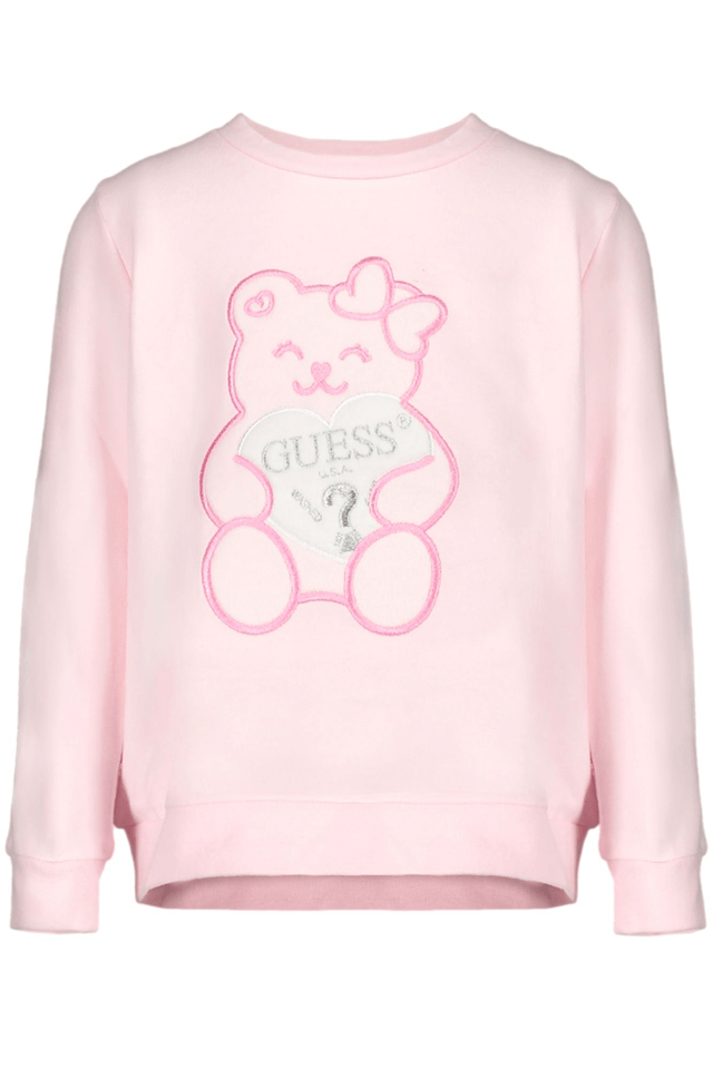 8124GUESS JEANS FELPA SENZA ZIP BAMBINA ROSA