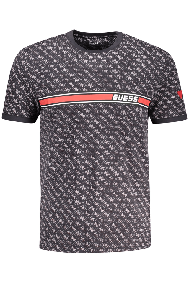 10579GUESS JEANS T-SHIRT MANICHE CORTE UOMO NERO