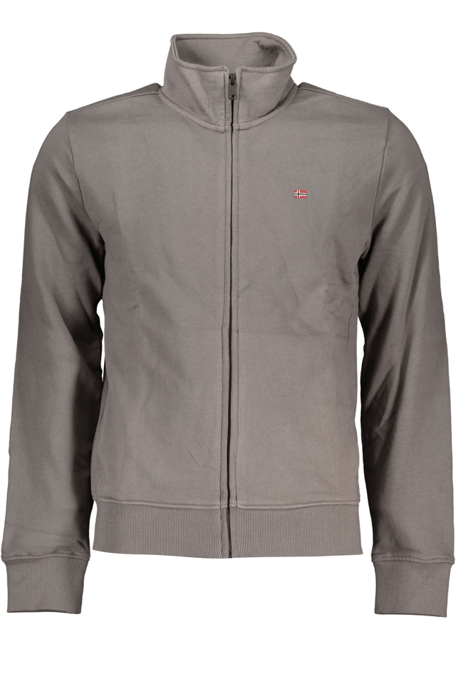 7708NAPAPIJRI FELPA CON ZIP UOMO GRIGIO