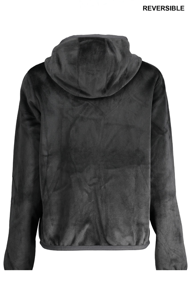 9150K-WAY FELPA CON ZIP DONNA NERO