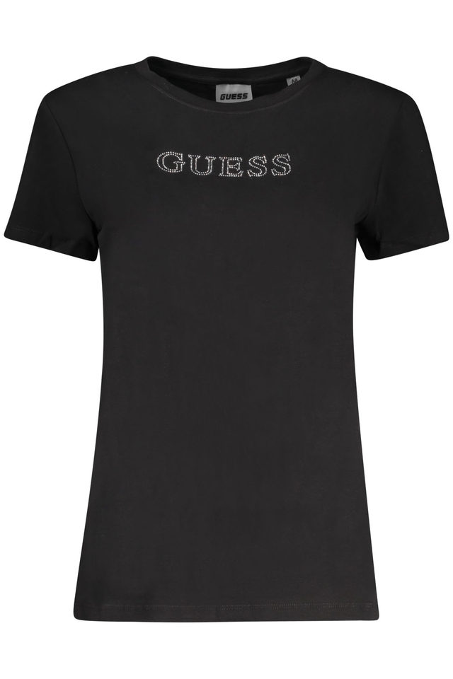 10613GUESS JEANS T-SHIRT MANICHE CORTE DONNA NERO