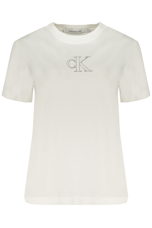 9794CALVIN KLEIN T-SHIRT MANICHE CORTE DONNA BIANCO