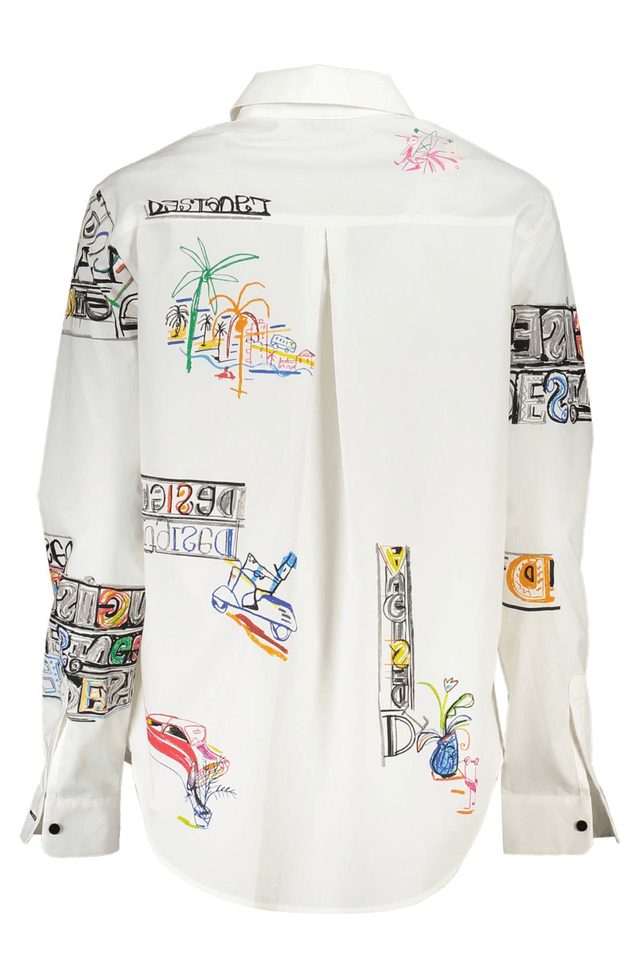 3138DESIGUAL CAMICIA MANICHE LUNGHE DONNA BIANCO