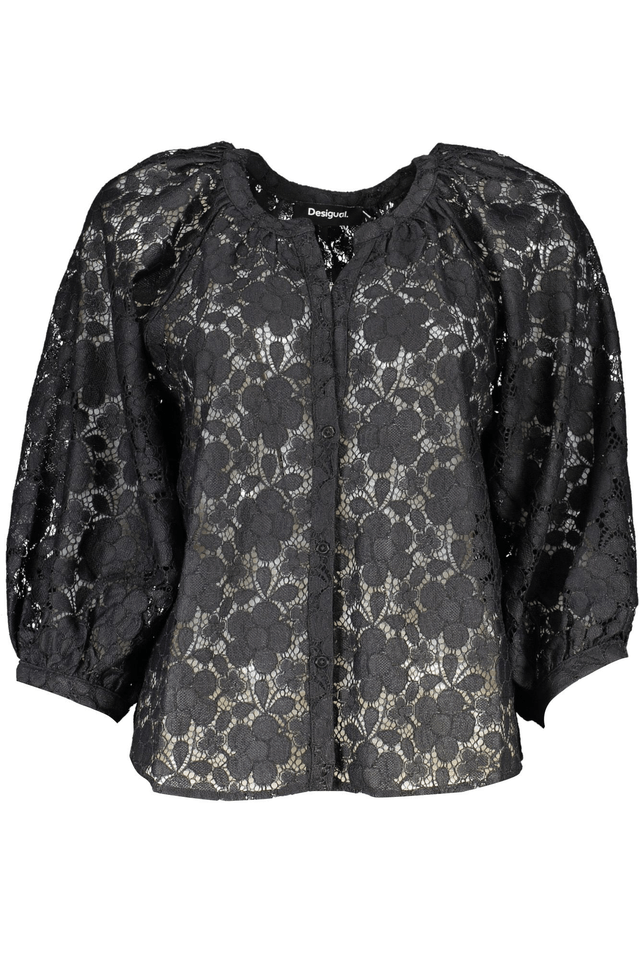 8207DESIGUAL CAMICIA MANICHE LUNGHE DONNA NERO