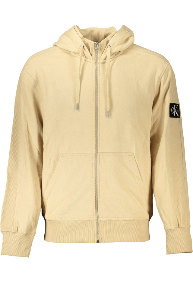 7077CALVIN KLEIN FELPA CON ZIP UOMO BEIGE