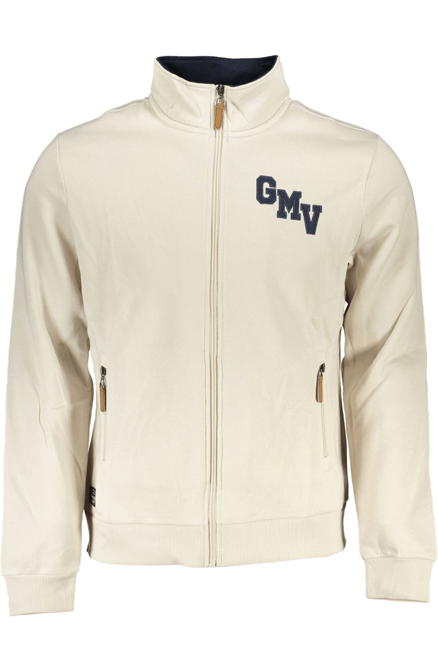 6152GIAN MARCO VENTURI FELPA CON ZIP UOMO BIANCO