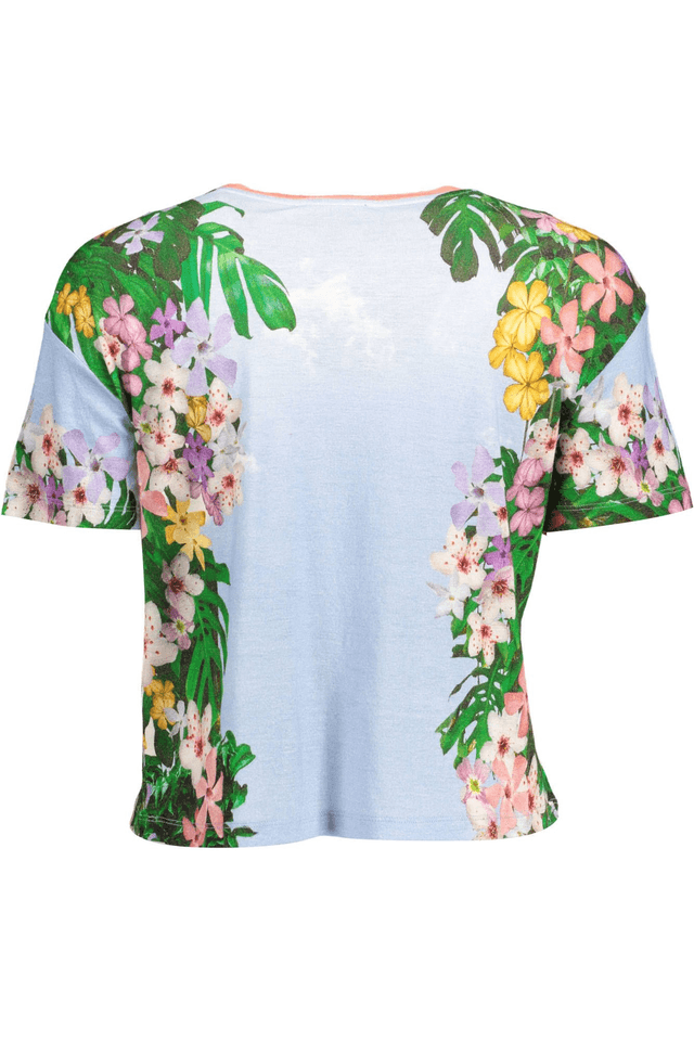 1528DESIGUAL T-SHIRT MANICHE CORTE DONNA AZZURRO