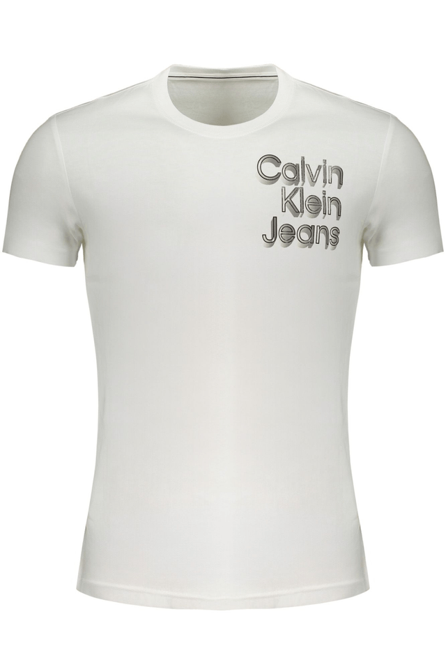 9750CALVIN KLEIN T-SHIRT MANICHE CORTE UOMO BIANCO