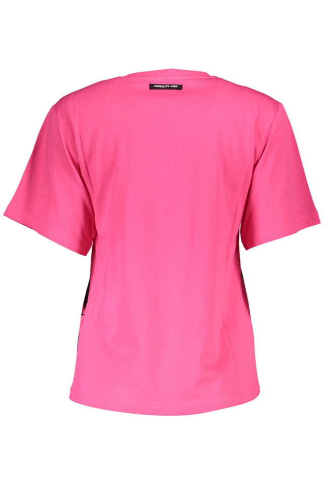 4116CAVALLI CLASS T-SHIRT MANICHE CORTE DONNA ROSA