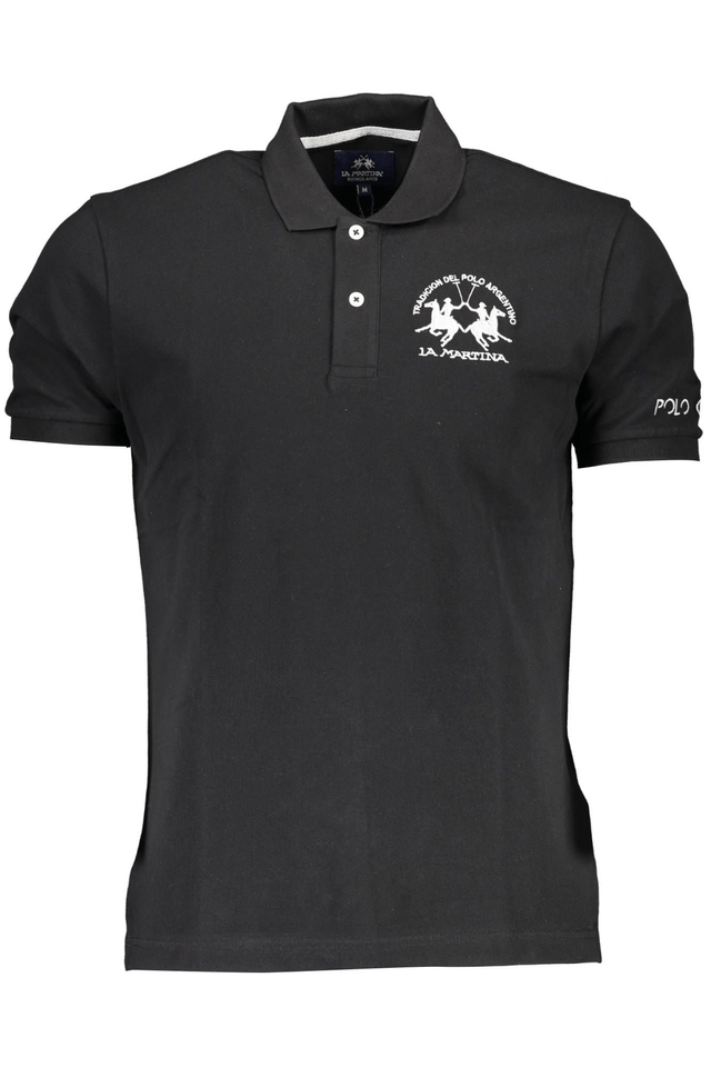 1804LA MARTINA POLO MANICHE CORTE UOMO NERO