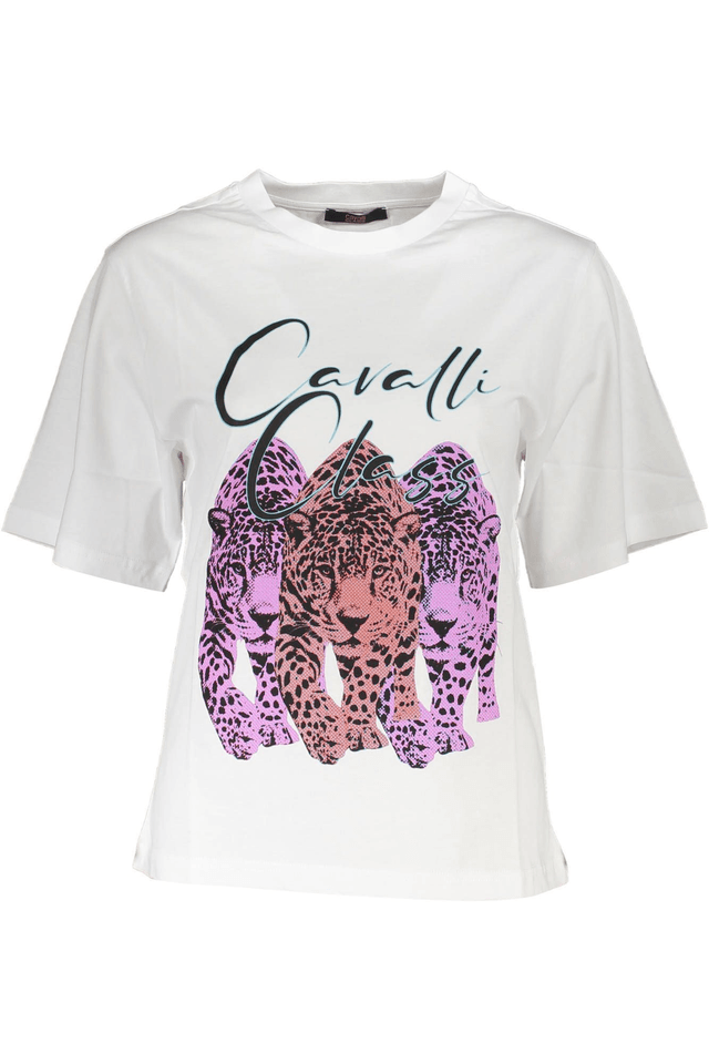 4097CAVALLI CLASS T-SHIRT MANICHE CORTE DONNA BIANCO