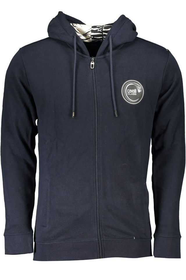 6804CAVALLI CLASS FELPA CON ZIP UOMO BLU