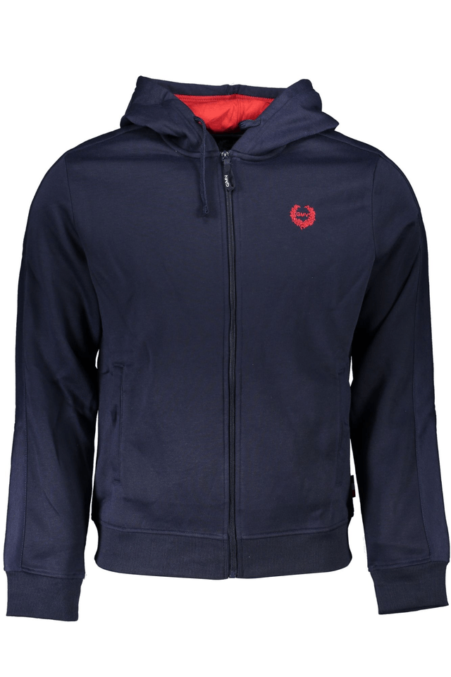 6145GIAN MARCO VENTURI FELPA CON ZIP UOMO BLU