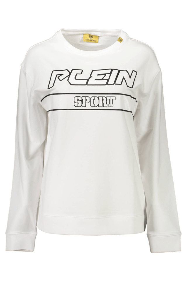 1087PLEIN SPORT FELPA SENZA ZIP DONNA BIANCO