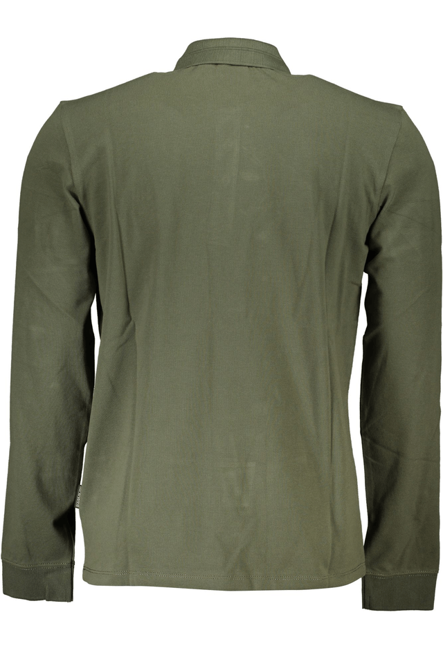 5645NAPAPIJRI POLO MANICHE LUNGHE UOMO VERDE