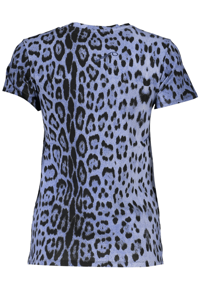 6796CAVALLI CLASS T-SHIRT MANICHE CORTE DONNA AZZURRO