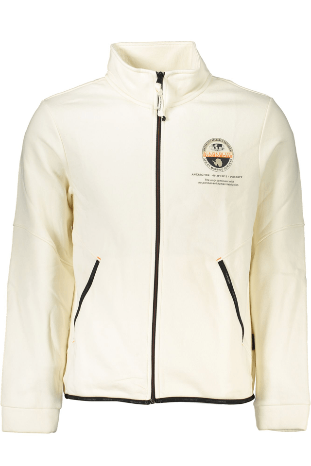 5776NAPAPIJRI FELPA CON ZIP UOMO BIANCO