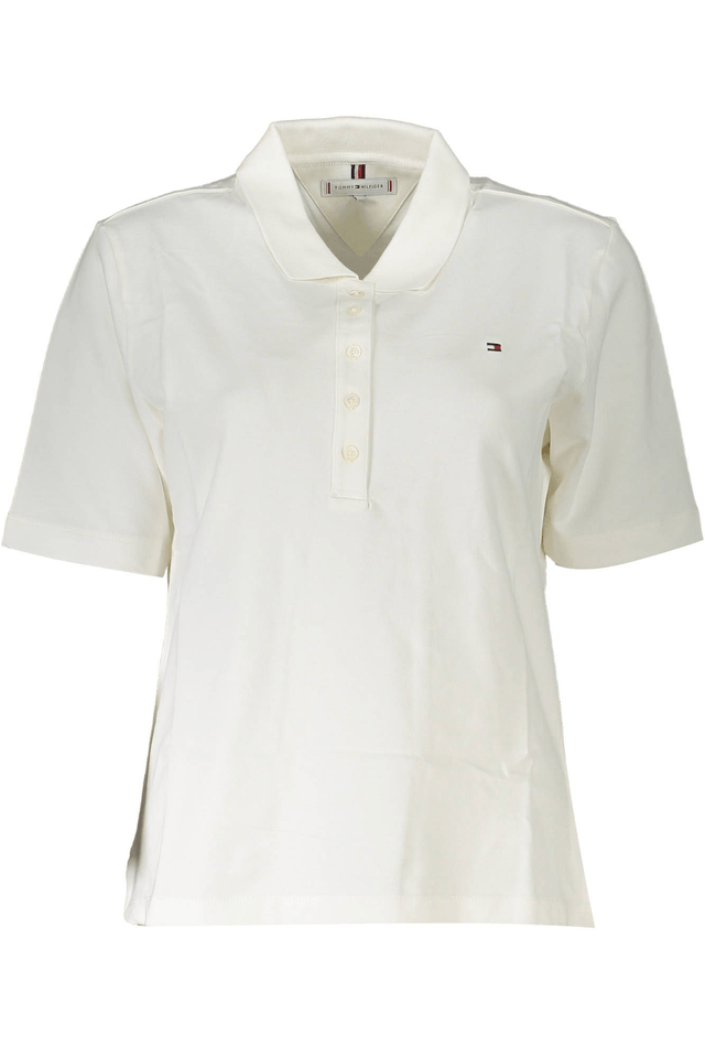 3114TOMMY HILFIGER POLO MANICHE CORTE DONNA BIANCO