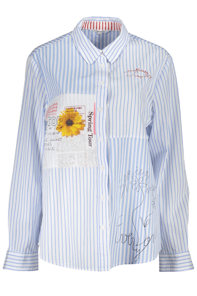 3133DESIGUAL CAMICIA MANICHE LUNGHE DONNA AZZURRO