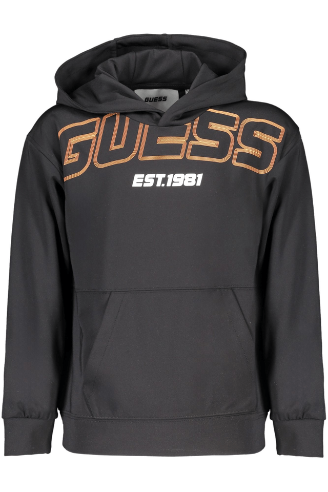 8139GUESS JEANS FELPA SENZA ZIP BAMBINO NERO