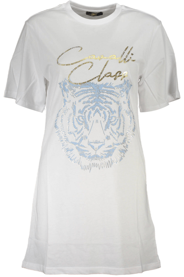 4088CAVALLI CLASS T-SHIRT MANICHE CORTE DONNA BIANCO
