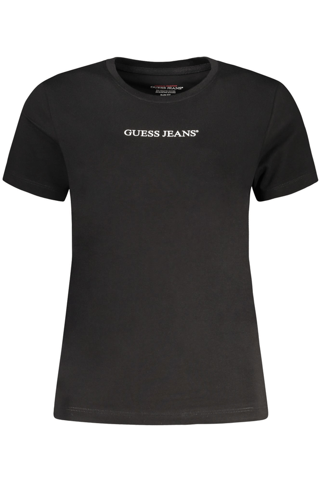 10637GUESS JEANS T-SHIRT MANICHE CORTE DONNA NERO