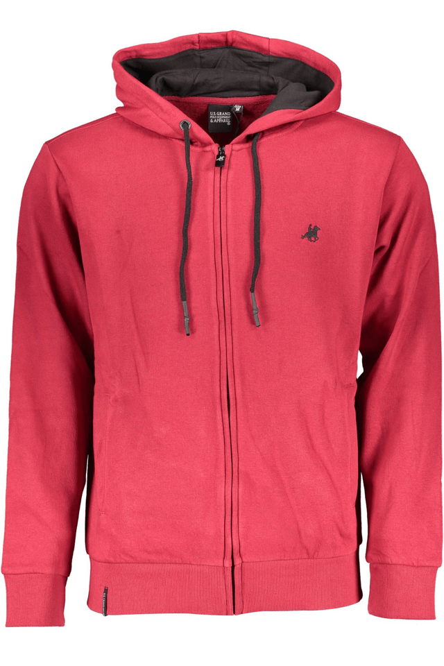 2390U.S. GRAND POLO FELPA CON ZIP UOMO ROSSO