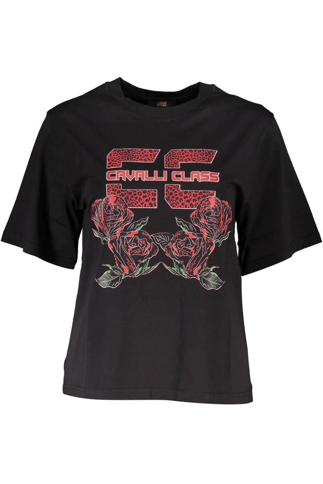 4095CAVALLI CLASS T-SHIRT MANICHE CORTE DONNA NERO
