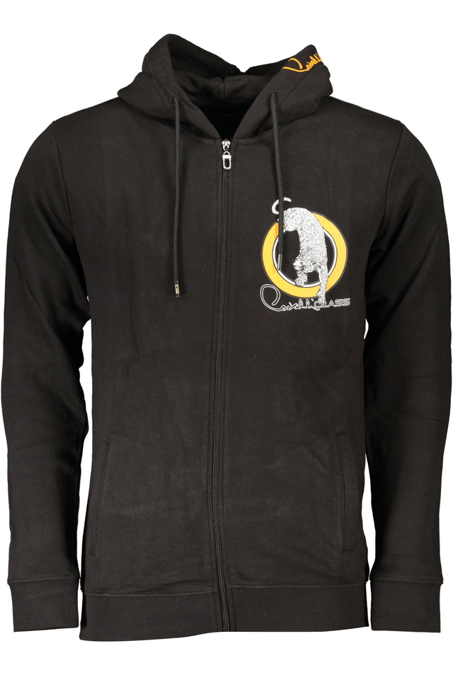 6747CAVALLI CLASS FELPA CON ZIP UOMO NERO