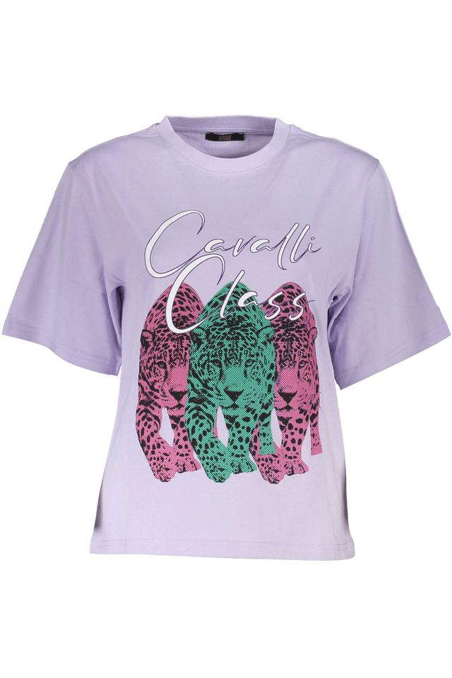 4099CAVALLI CLASS T-SHIRT MANICHE CORTE DONNA VIOLA