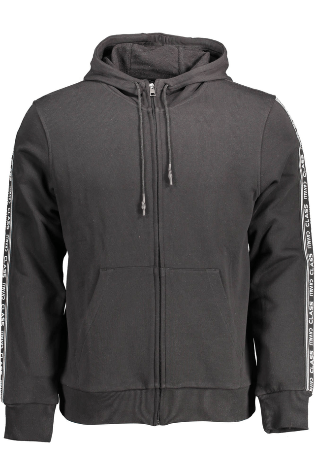 1455CAVALLI CLASS FELPA CON ZIP UOMO NERO