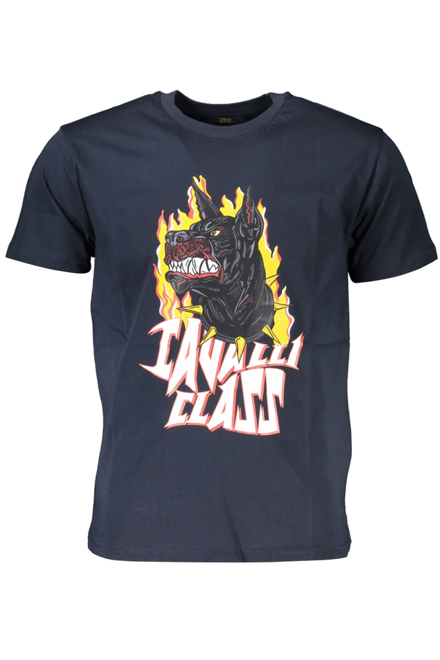 4164CAVALLI CLASS T-SHIRT MANICHE CORTE UOMO BLU