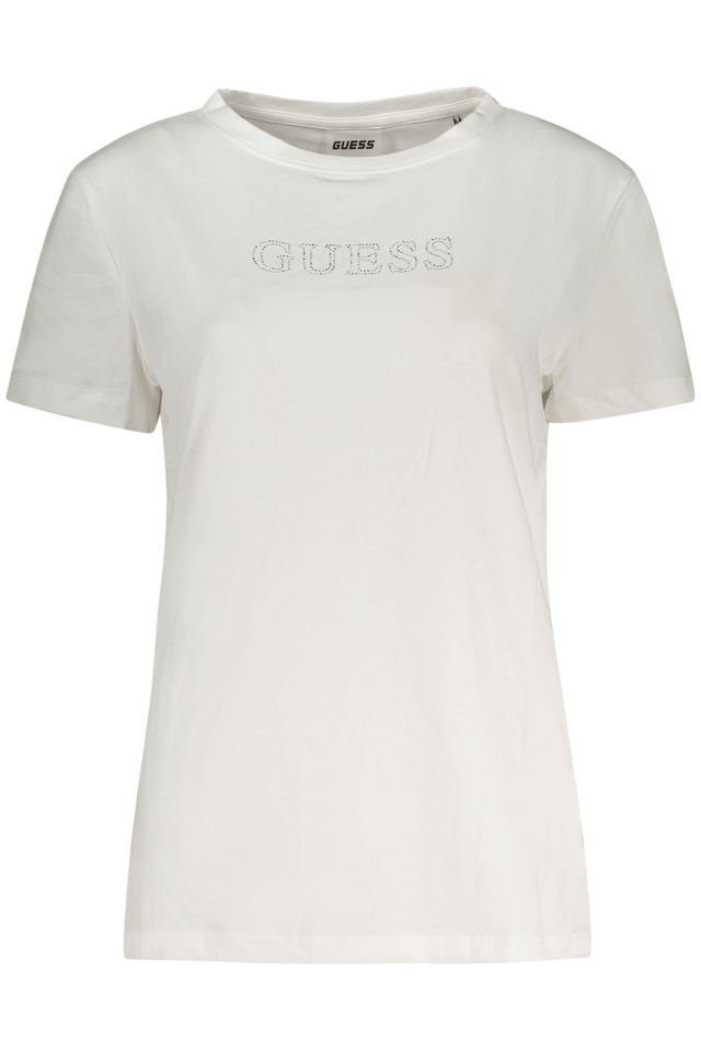10617GUESS JEANS T-SHIRT MANICHE CORTE DONNA BIANCO