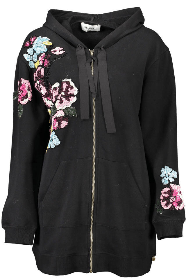 1083BLUGIRL FELPA CON ZIP DONNA NERO