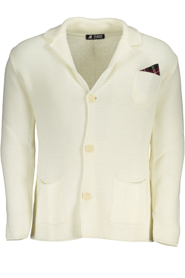6008U.S. GRAND POLO CARDIGAN UOMO BIANCO