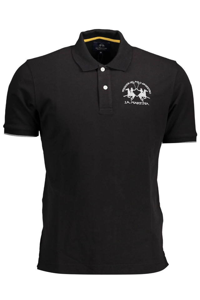 1601LA MARTINA POLO MANICHE CORTE UOMO NERO