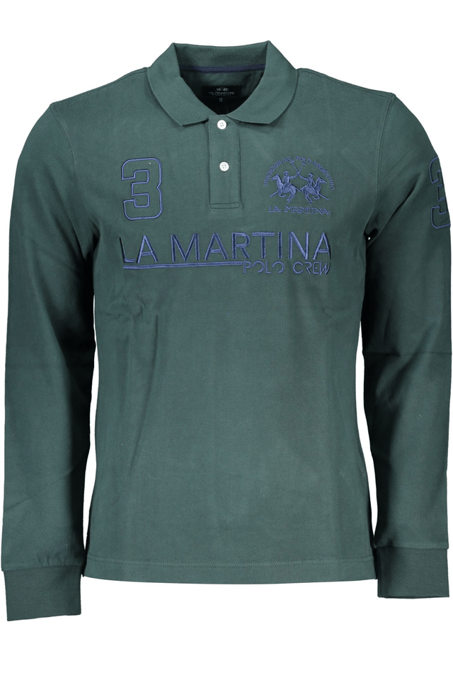 6927LA MARTINA POLO MANICHE LUNGHE UOMO VERDE