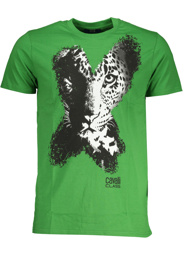 7732CAVALLI CLASS T-SHIRT MANICHE CORTE UOMO VERDE