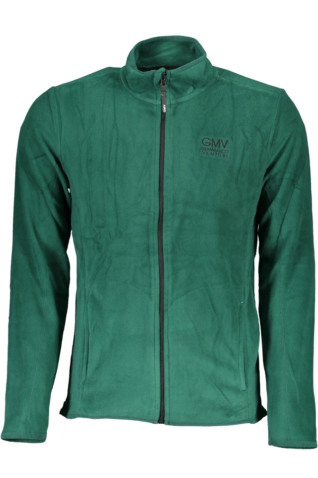 2342GIAN MARCO VENTURI FELPA CON ZIP UOMO VERDE
