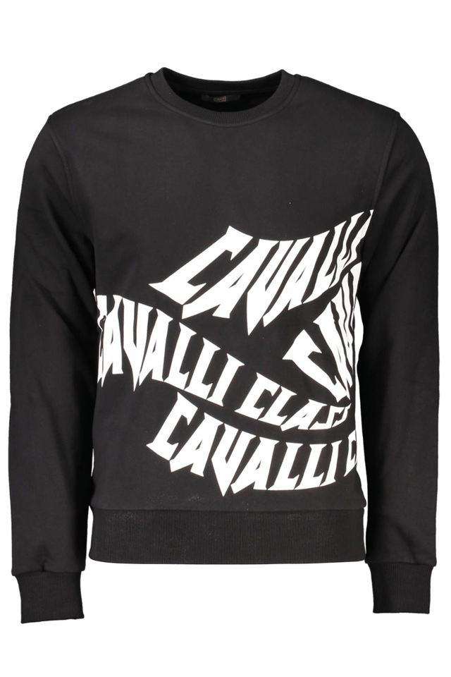 4140CAVALLI CLASS FELPA SENZA ZIP UOMO NERO