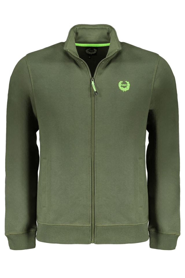 9648GIAN MARCO VENTURI FELPA CON ZIP UOMO VERDE