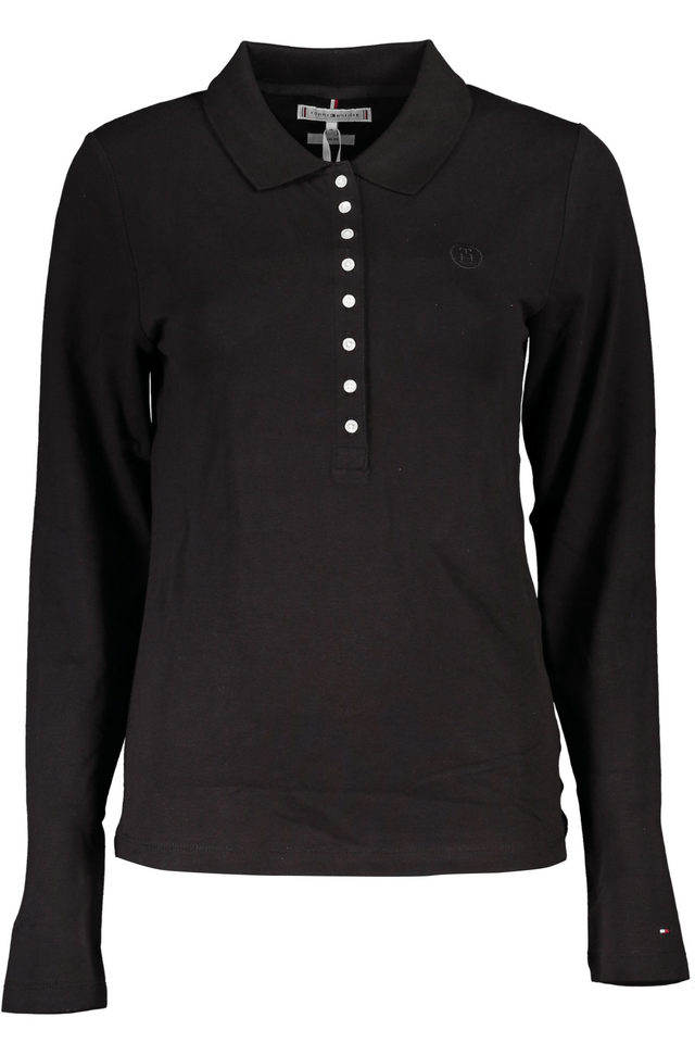 4782TOMMY HILFIGER POLO MANICHE LUNGHE DONNA NERO