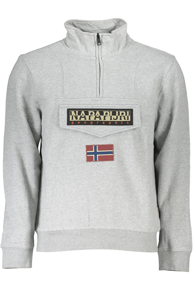 4329NAPAPIJRI FELPA SENZA ZIP UOMO GRIGIO