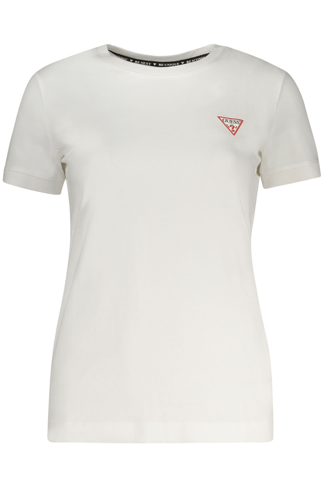 10585GUESS JEANS T-SHIRT MANICHE CORTE DONNA BIANCO