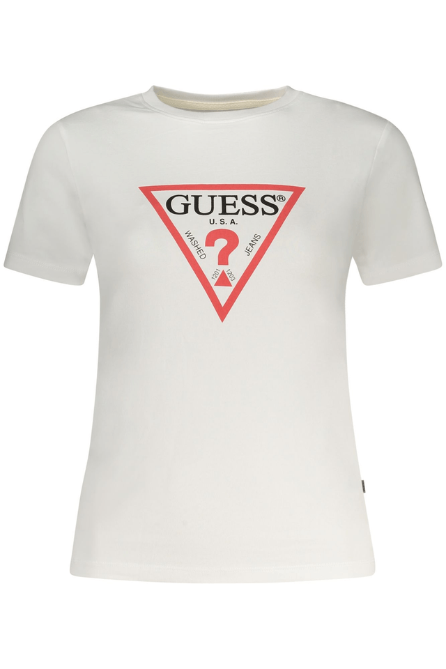 10602GUESS JEANS T-SHIRT MANICHE CORTE DONNA BIANCO
